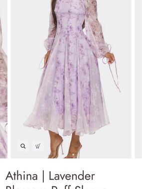 Lavender Floral Chiffon Midi Dress